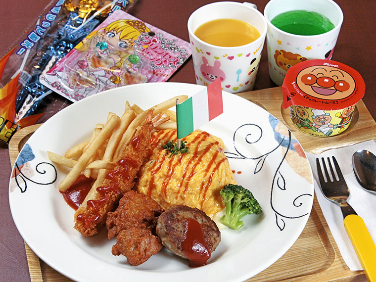 「キッズプレート」(777円)の一例。デザートは変更になる場合有り