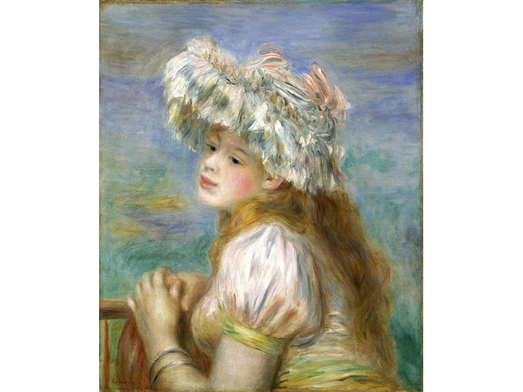 ピエール=オーギュスト・ルノワール「レースの帽子の少女」1891年