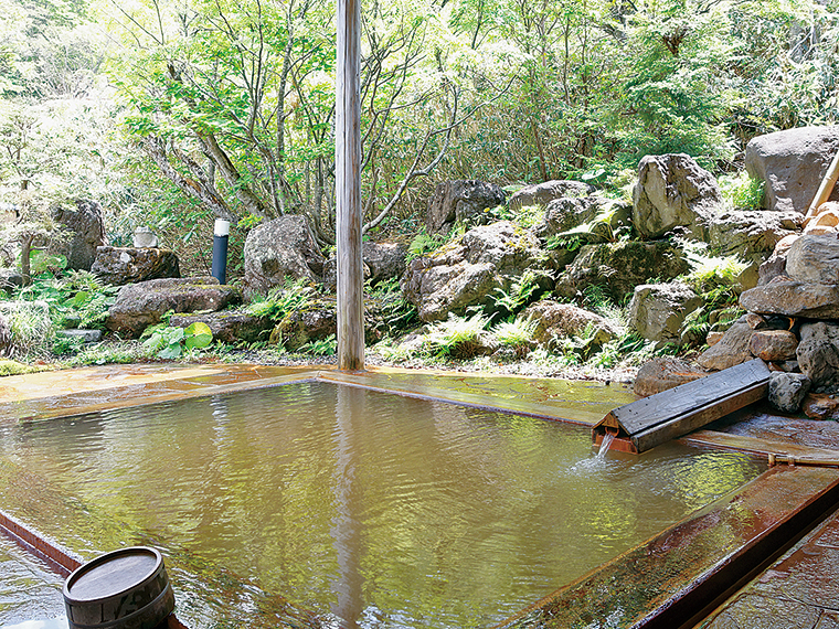 「岩根の湯」の女性用檜風呂