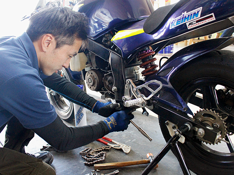 ミニバイクのレースで入賞歴があるオーナー。気さくで温かな対応に相談もしやすい