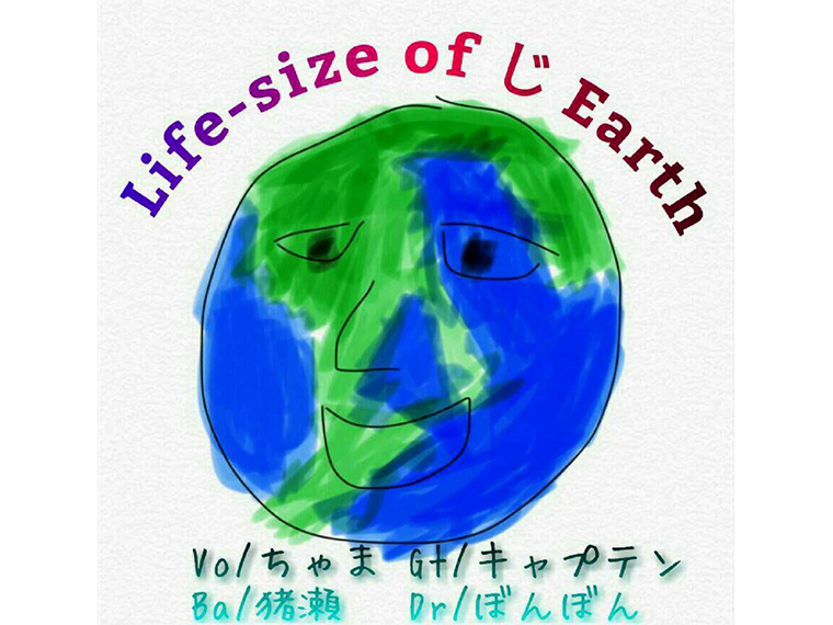 Life-size of じ Earth