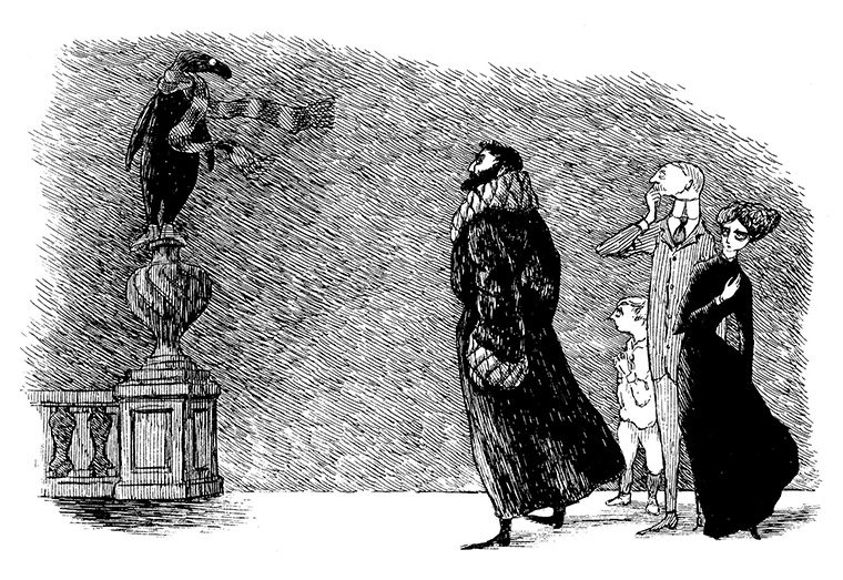 エドワード・ゴーリー 『うろんな客』原画、1957年(C)2010 The Edward Gorey Charitable Trust