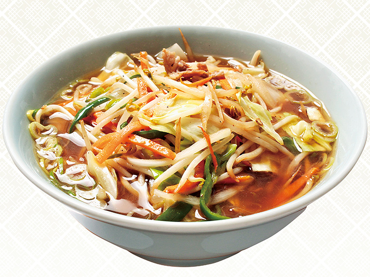 「野菜ラーメン」(550円)。塩・胡椒でシンプルに炒めた野菜はボリューム満点。醤油ベースのスープは香ばしく、野菜との相性も良い!
