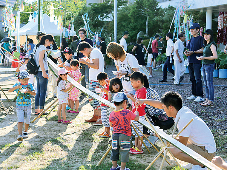 流しそうめんは15時30分から。なくなり次第終了