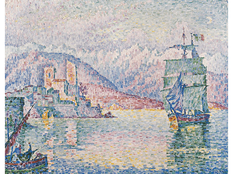 ポール・シニャック《アンティーブ、夕暮れ》1914年 Musée d’Art Moderne et Contemporain de Strasbourg. Photo Musées de Strasbourg.
