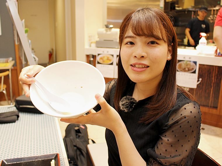 あっという間に完食！ラーメンでスープを飲みきったのは初めてです♪