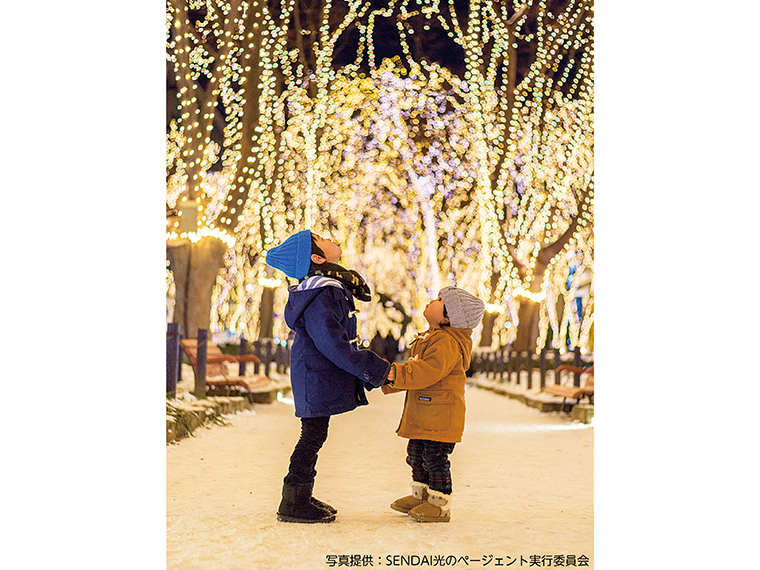 毎日18時・19時・20時には木々のLEDを一度消灯して、一斉に再点灯。星の瞬きを思わせる「スターライト・ウインク」を今年も開催!驚きの歓声が上がる