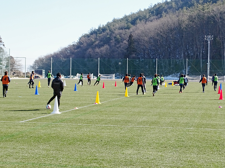 十六沼公園でトレーニング中にお邪魔しました!(写真提供/福島ユナイテッドFC)