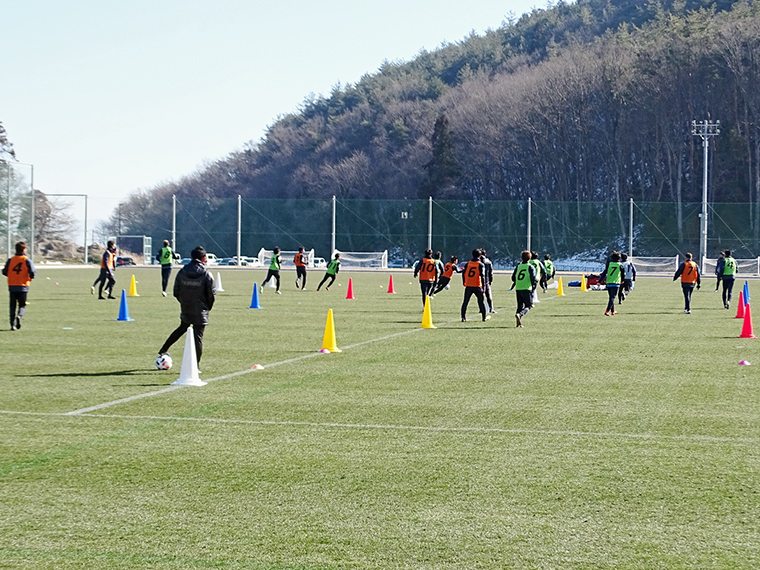 十六沼公園でトレーニング中にお邪魔しました！（写真提供／福島ユナイテッドFC）