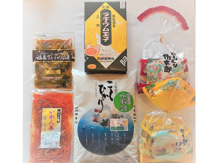 【株式会社ダイオー】特A会津こしひかり(2kg)&ラヂウム玉子(10個)&とうちゃん漬け&いかにんじん&いもくり佐太郎(5個入)&佐太郎のほっぺ(5個入)5,670円