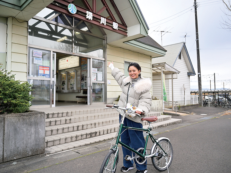 梁川駅で下車し、利用証明書をもらって「まちの駅やながわ」に行くと、オリジナル缶バッジ&キーホルダーがもらえる(数量限定)