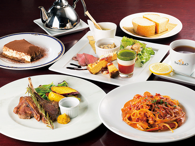 ちょっと贅沢な「メインランチ」(2,000円)。ハーフサイズのパスタも付けられる(+500円)
