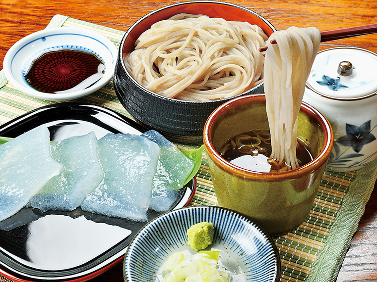 「守り続けた宮古十割そばセット」（3,542円）【宮古そば 権三郎［喜多方市］】