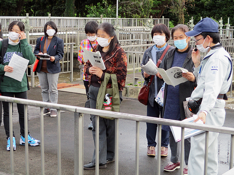 「山口地区農業集落排水処理施設」「堀河終末処理場」視察の様子