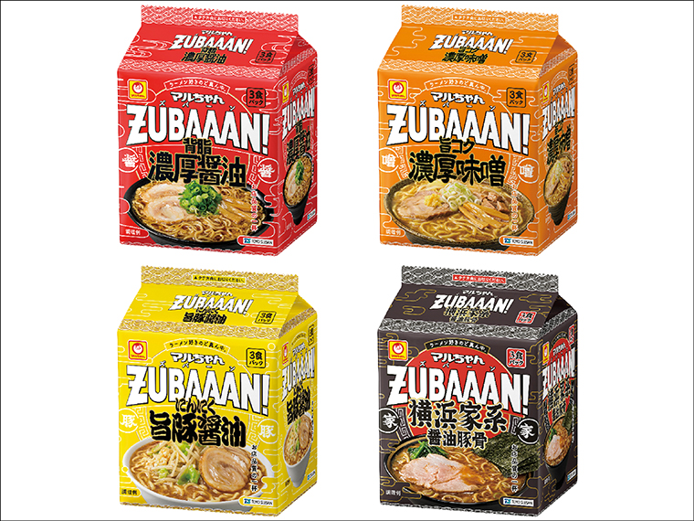 『東洋水産』「マルちゃんZUBAAAN!3食パック」4種セット 27名様