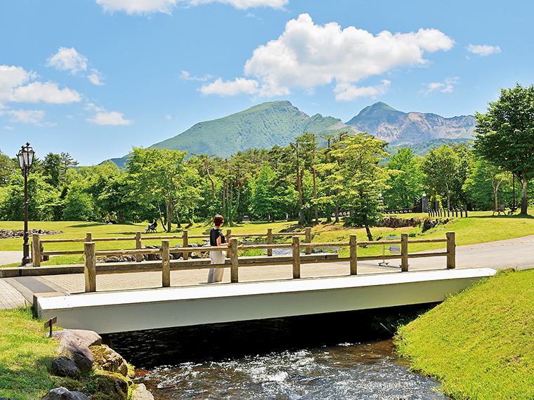 テイクアウトして磐梯山を眺められる庭園やテラスでのんびり過ごすのも良い