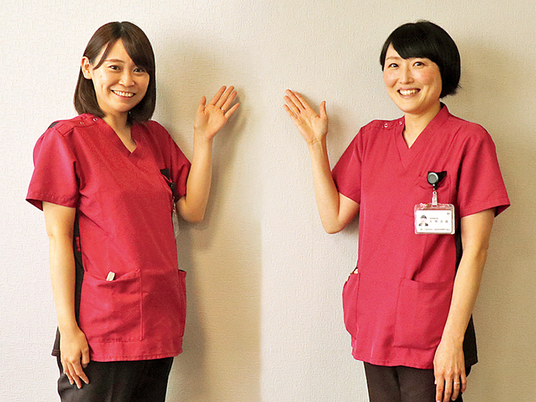福島県保健衛生協会 放射線技師の菊田さん（左）と玉根さん（右）