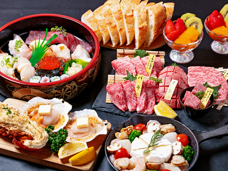 「いちい」販売商品の一例。福島県産牛や桑折町産のロイヤルピーチポークなど新鮮食材で贅沢BBQ！