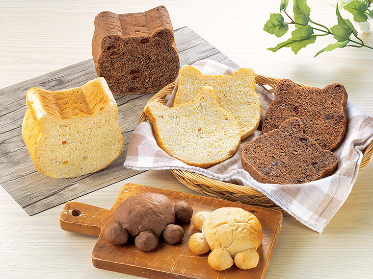 「ねこぱんセット（ショコラとオレンジ）」（2,500円）【天然酵母 to 国産小麦のぱん Home Made Endoh（ホームメイドエンドウ）［郡山市］】