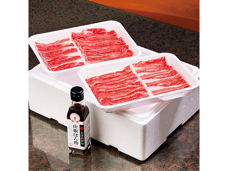「竹原肉店特選馬しゃぶとポン酢セット」（5,470円）【さくら肉専門 竹原肉店［会津坂下町］】