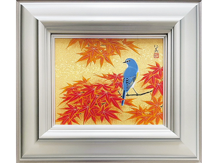 『さくら画廊』日本画 田村仁美「錦」(作品サイズ21×26cm 額付き)【1名様】