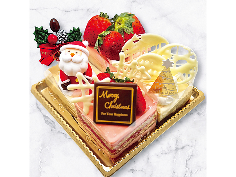 22. クリスマスツイン～苺オペラ＆NYチーズケーキ～（4号）［二本松市／ケーキ工房 Pattisserie MoMo（パティスリーモモ）］【1名様】