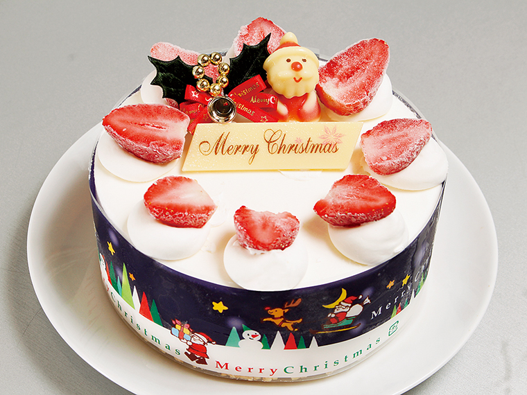 18. クリスマスいちごデコレーションケーキ（5号）［福島市／honey bee（ハニービー）　荒井本店］【1名様】