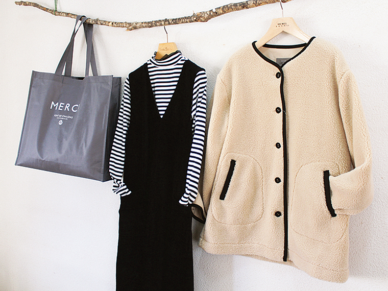 「MERCI」の福袋はアウター・カットソー・ジャンパースカートの3点で19,800円！（50,000円相当）