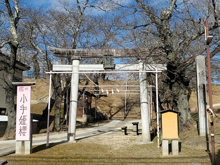 松よしさんから約1kmの場所には、養蚕を伝えた神様が祀られる「機織（はたおり）神社」も