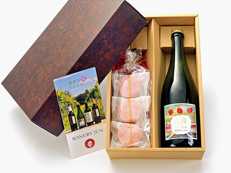 「喜多方シードル＆月光ショコラサンド」（3,700円）【ワイナリー ジュン×月光［喜多方市］】