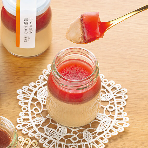 「湯庵プリン いちごチョコセット」（3,450円）【厳選湯庵 森山（ニュー扇屋）［福島市］】