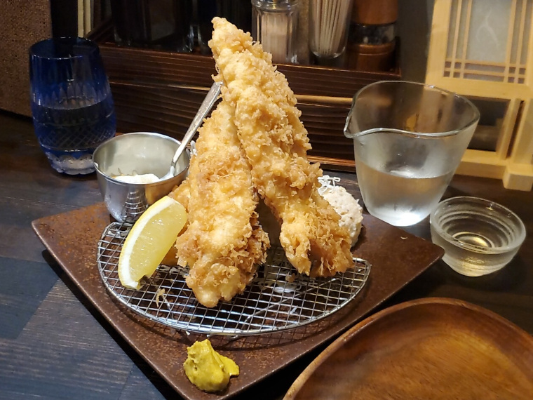 「鶏ササミ天（単品）」（900円）、「天明」（850円）