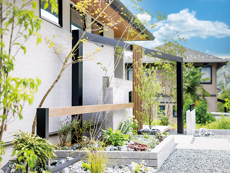 フレームアーチと壁面デザインが評価され、コンテストで受賞したA邸