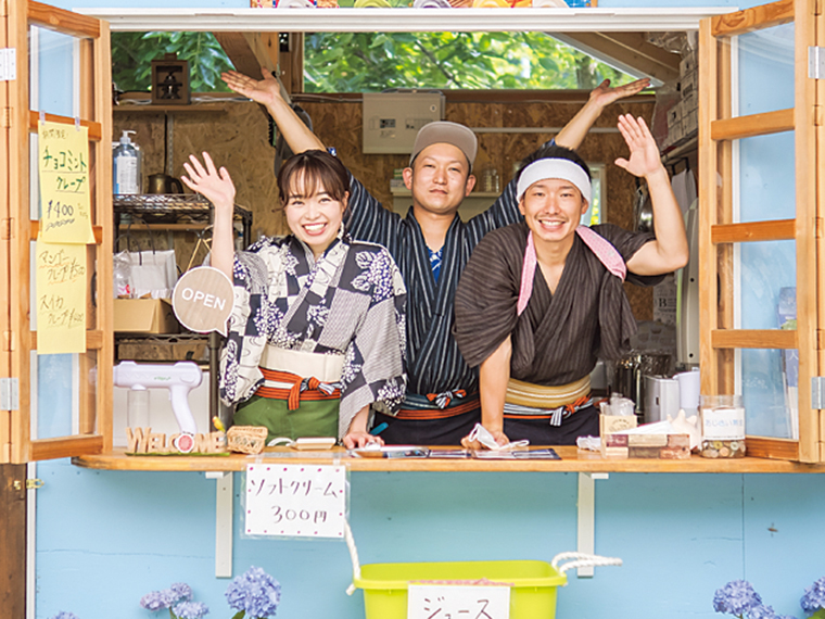 見頃に合わせて「あじさい小屋」が登場！軽食や雑貨・地物野菜を販売