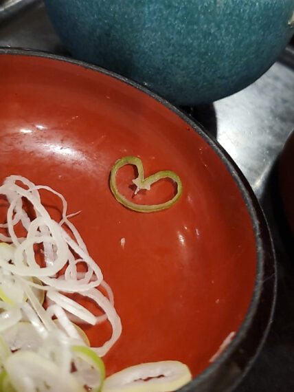 ねぎのハートにほっこり♪